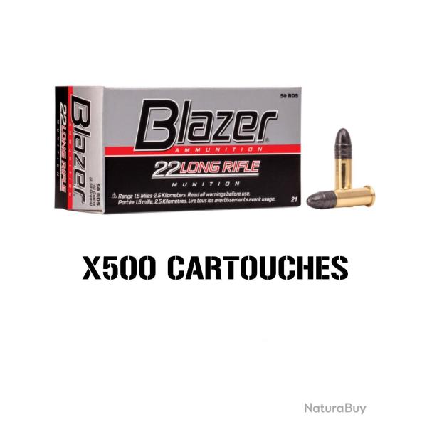 LOT 500 CARTOUCHES BLAZER Cal.22 LR 40gr LRN
