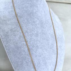 Longue chaine or rose 18 carats - 62 cm - collier maille gourmette