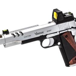 Pack GBB gaz VORSK CS Defender Pro MEU Silver/ noir + BDS + 2 chargeurs