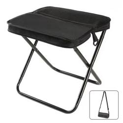 Tabouret Pliant Camping Portable P&ecirc;che Randonn&eacute;e L&eacute;ger 120kg Sac transport Noir