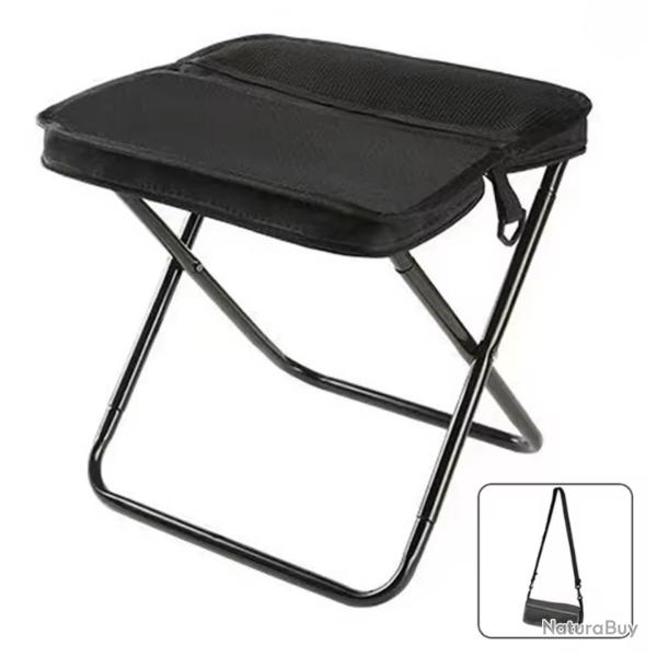 Tabouret Pliant Camping Portable P�che Randonn�e L�ger 120kg Sac transport Noir