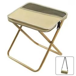 Tabouret Pliant Camping Portable P&ecirc;che Randonn&eacute;e L&eacute;ger 120kg Sac transport Beige