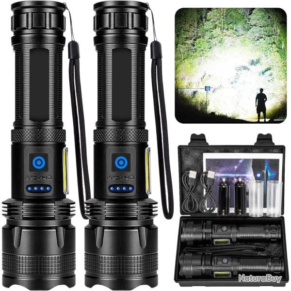 Lampe Torche LED 100000 Lumens 7 Modes Tactique �tanche IPX7 Longue Port�e USB Batterie 2750mAh