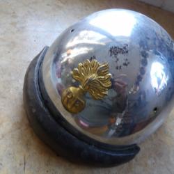 Casque nickel&eacute; garde motoris&eacute; 1935 dat&eacute; 1940 gendarmerie mobile motard moto insig possible post ww2
