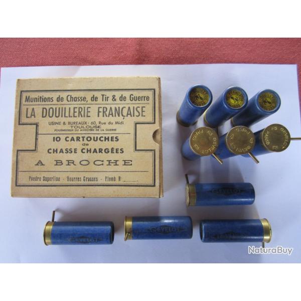 Boite de cartouches de collection, � broche, Cal 12, en carton.