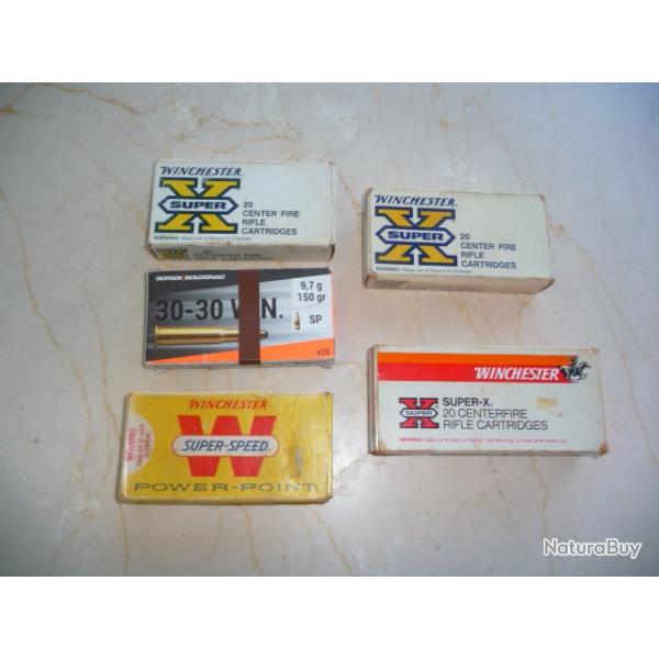 vends 5 boites  calibre30/30.