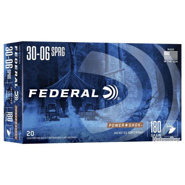 Cartouches Federal Power Shok Calibre 30-06 Sprg - 180 grains