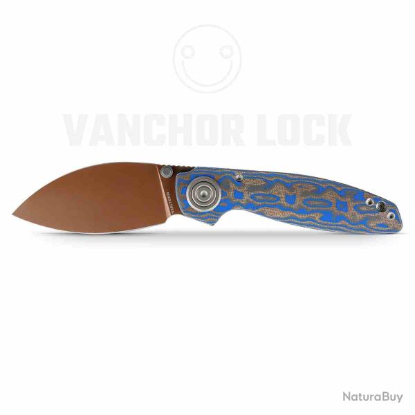 Couteau Vosteed Shilin Cutter Lame Acier 154CM Manche Micarta Blue Ocean Vanchor Lock VOSA2811