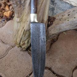 Couteau De Cuisine de Chef Lame Acier Damas 256 Couches Manche Bois/Laiton Fabric Artisanale01