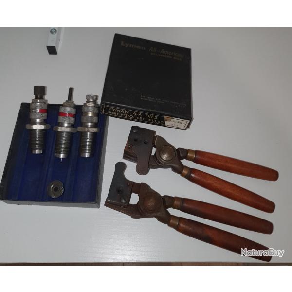 Lot jeux d'outils 38 / 357 + deux moules � balles avec leurs pinces occasion lyman