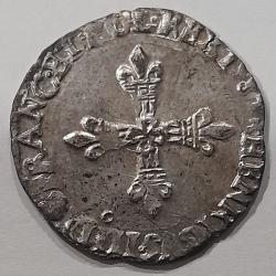 Pi&egrave;ce De Monnaie Argent  Royale France HENRI III Huiti&egrave;me d'&eacute;cu, croix de face 1587 Rennes