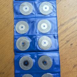 10 disques diamant 25 mm + arbres  pour micro portatif type Dremmel