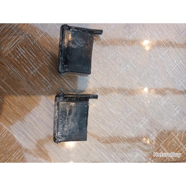 Paire de protections de talon de chargeur USM1 / M1 Carbine - WW2 ou Cor�e - authentiques