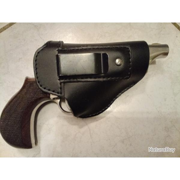 Colt pocket police snubnose 1862 acier inox , plombs, amorces, holster..etc..