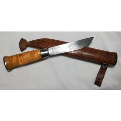 Couteau "J. MARTTIINI Rovaniemi Lepinleuku Finland" PUUKKO Vintage XXe Si&egrave;cle- Couteau de chasse.