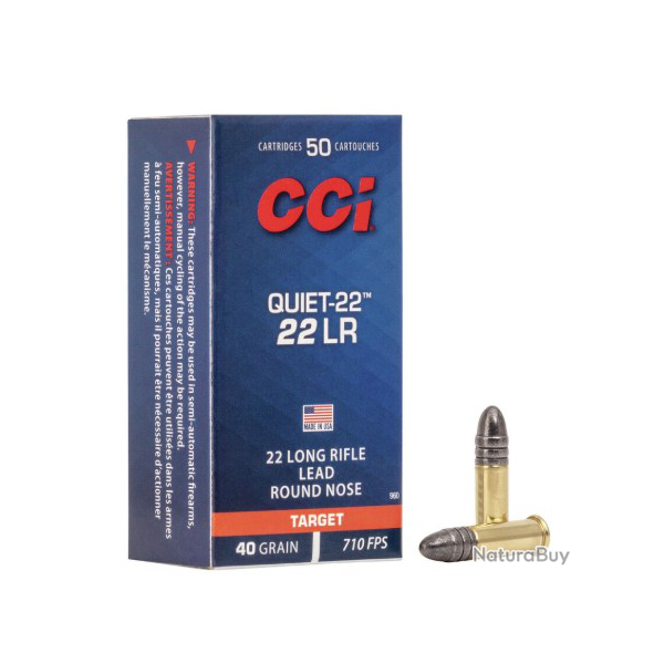 Munitions CCI cal.22lr quiet 22 target 40gr par 50