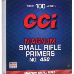 Amorces CCI magnum 450 small rifle par 100
