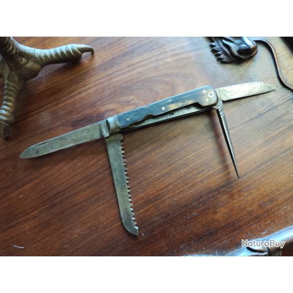 Rare Couteau ancien �V�ritable Marin� - 4 pi�ces - Fabrication fran�aise - ressorts fermes -