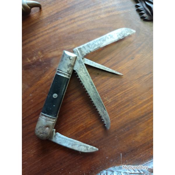 Couteau ancien Pradel 4 pi�ces - d�but XXe - scie et poin�on
