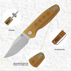 Couteau CMB Made Knives Lucky Lame Acier 14C28N Manche PEI (Ultem) Linerlock IKBS CMB21E