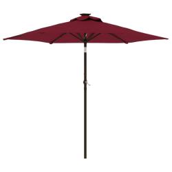 Parasol de jardin inclinable avec LED 225 x 225 x 212 cm en polyester bordeaux 02_0056372