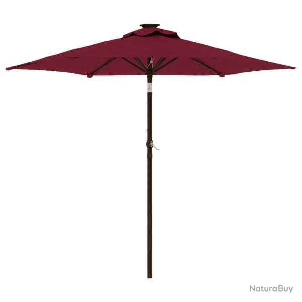 Parasol de jardin inclinable avec LED 225 x 225 x 212 cm en polyester bordeaux 02_0056372