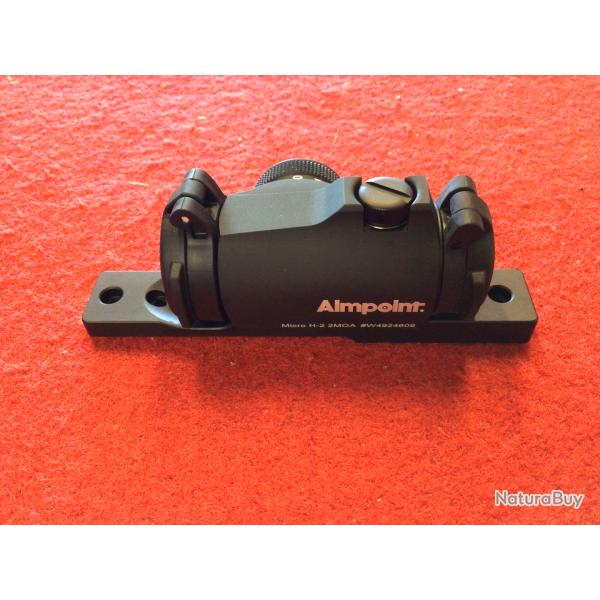 Point rouge AIMPOINT MICRO H2 2MOA + rail pour montage sur argot/ bar /winchester SRX/ maral