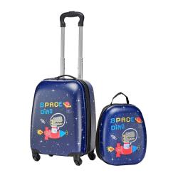 Lot Voyage 2 bagages Enfant Valise Gar&ccedil;on Solide Durable Dinosaure Bleu Haute Qualit&eacute;