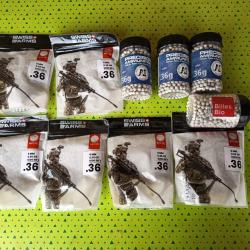 Lot billes airsoft 0,36gr