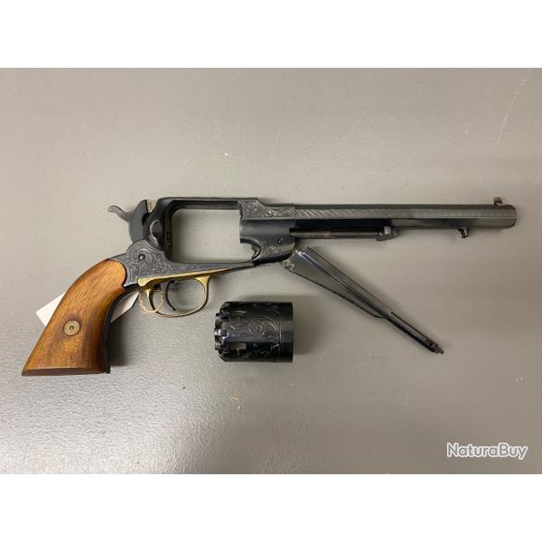 Tr�s Beau Revolver Santa Barbara bronze bleu et grav� en calibre 44PN dans son coffret