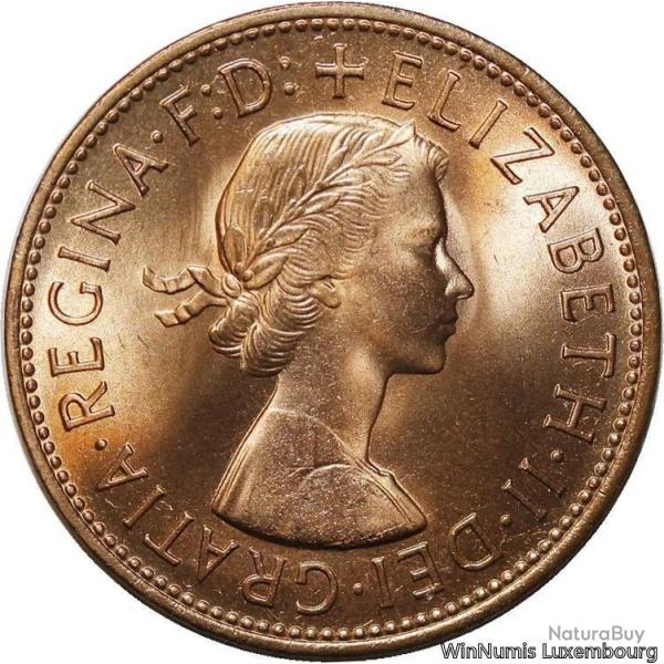 Pi�ce REINE ELIZABETH ONE PENNY 1967 BRONZE D'OCCASION COMME NEUVE de 1967 QUAND M�ME 3CM DIAMETRE