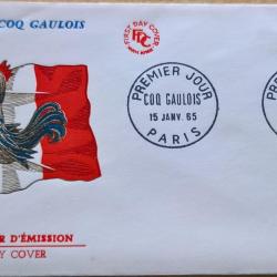Enveloppe, Premier jour d'&eacute;mission Coq Gaulois 15 janvier 1965