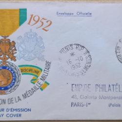 Enveloppe premier jour d'&eacute;mission du centenaire de la cr&eacute;ation de l a m&eacute;daille militaire 15 Octobre 