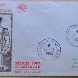 Enveloppe premier jour d'&eacute;mission du centenaire de la m&eacute;daille militaire Saint-Pierre et Miquelon 15