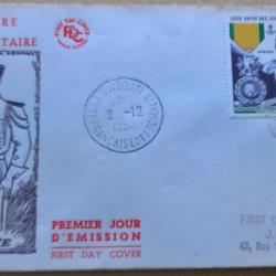 Enveloppe premier jour d'&eacute;mission du centenaire de la m&eacute;daille militaire Djibouti 2 D&eacute;cembre 1952