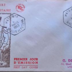 Enveloppe premier jour d'&eacute;mission du centenaire de la m&eacute;daille militaire Wallis et Futuna 4 Mars 195