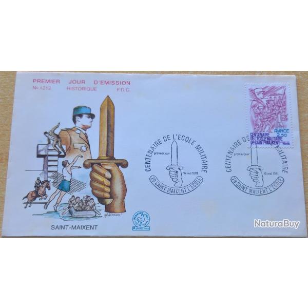 Enveloppe premier jour d'�mission du centenaire de l'�cole militaire 79 Saint Maixent L'�cole 16 Mai