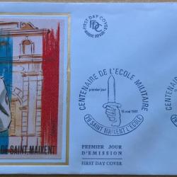 Enveloppe premier jour d'&eacute;mission du centenaire de l'&eacute;cole de Saint Maixent 16 Mai 1981