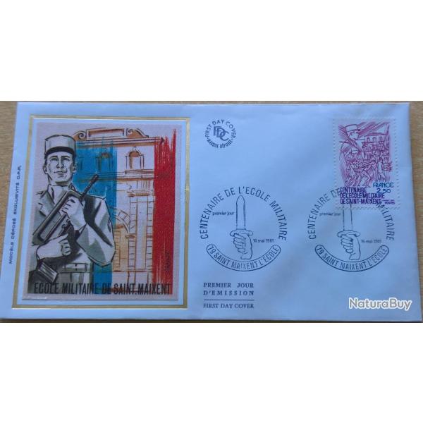 Enveloppe premier jour d'�mission du centenaire de l'�cole de Saint Maixent 16 Mai 1981
