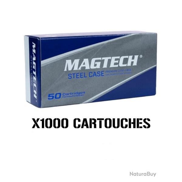 LOT DE 1000 CARTOUCHES MAGTECH 9x19 FMJ STEEL CASE 124GR