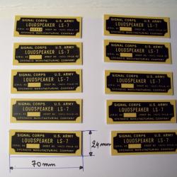 militaria ww2 U.S.10 plaques signal corps LOUDSPEAKER LS-7