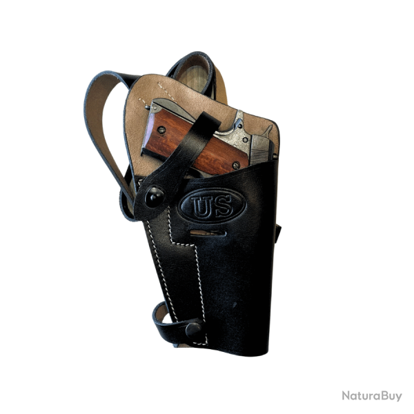 Etui / Holster M3 d'�paule Colt 1911 .45 Cuir Noir - WW2 (Copie)