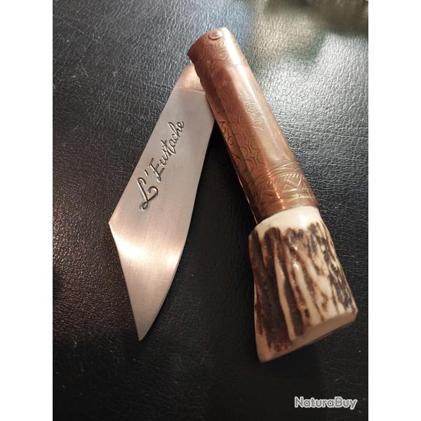 Couteau l'Eustache IdF 2014 revisit� bois de cerf