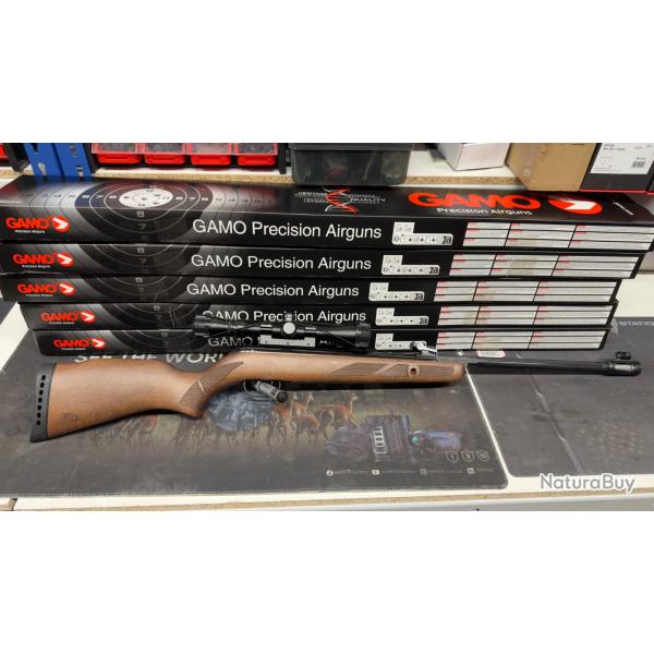 Carabine � plomb GAMO Hunter 440 AS + lunette 3-9 x 40 wr 19,9J Cal 4.5mm