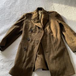Ancien manteau militaire fran&ccedil;ais laine ann&eacute;es 70