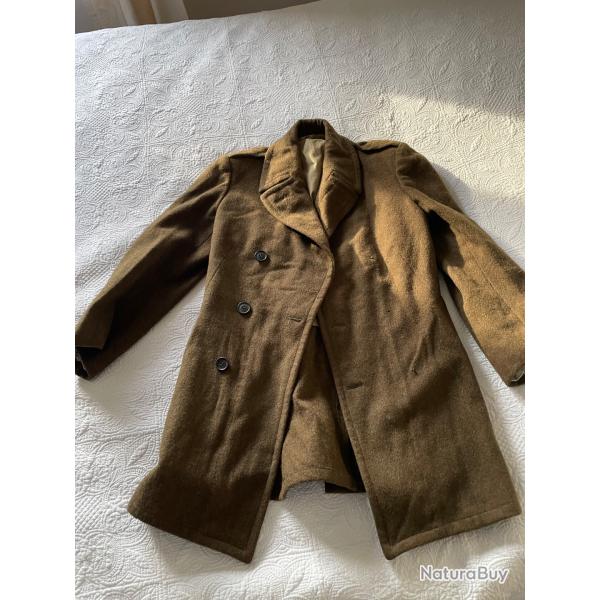 Ancien manteau militaire fran�ais laine ann�es 70