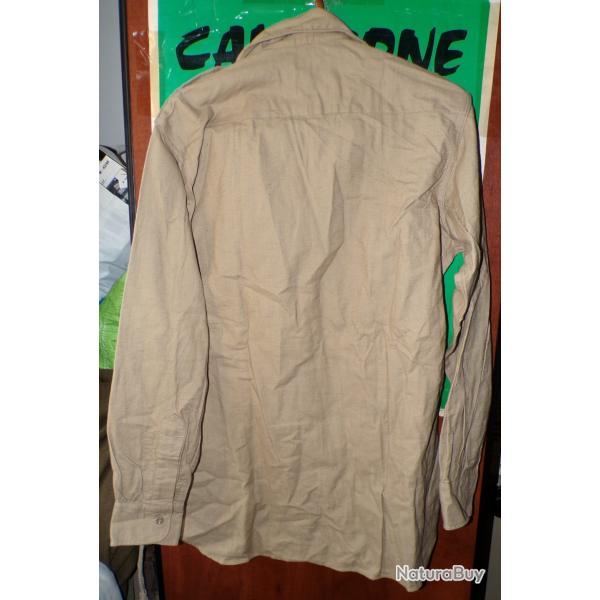 CHEMISE MILITAIRE DE L'ARMEE FRANCAISE DE 1950/60 ,Taille 3 L SOIT L OU 41-42 EN CIVIL ,  AVEC MANCH