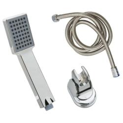 Pomme douche main plastique chrome 21,2 cm tuyau 1,5 m jet large