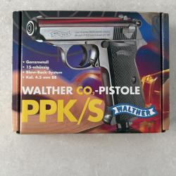 Pistolet Walther PPK/S CO2 et billes acier