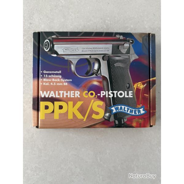 Pistolet Walther PPK/S CO2 et billes acier